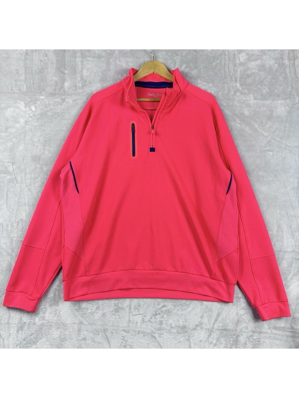 Bobby Jones XH2O Pink Quarter Zip Sweatshirts Pullover Golf Men XL Techwear Golf